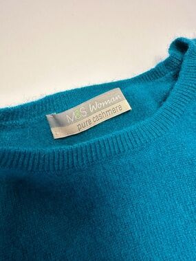 M&S Pure Cashmere Sweater | Teal Kingfisher | Size UK 18 | 100% Cashmere Knit